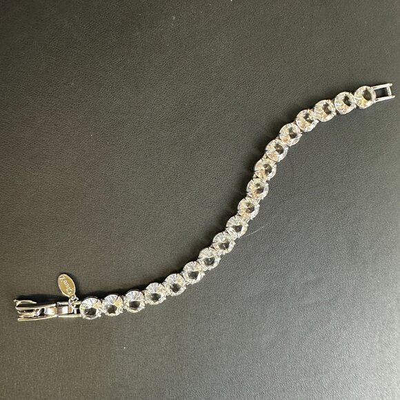 Clare V Stone Tennis Bracelet - Clear/Rhodium - Picture 5 of 8